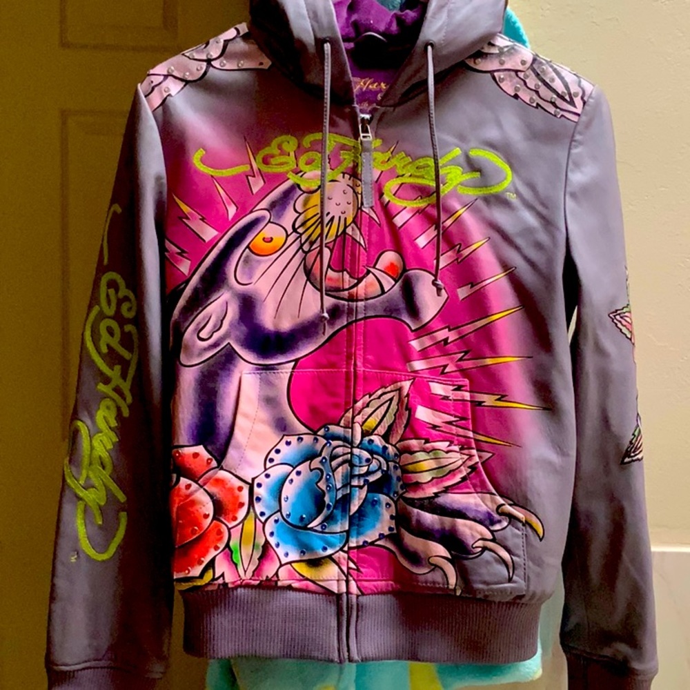 Ed Hardy vintage leather jacket